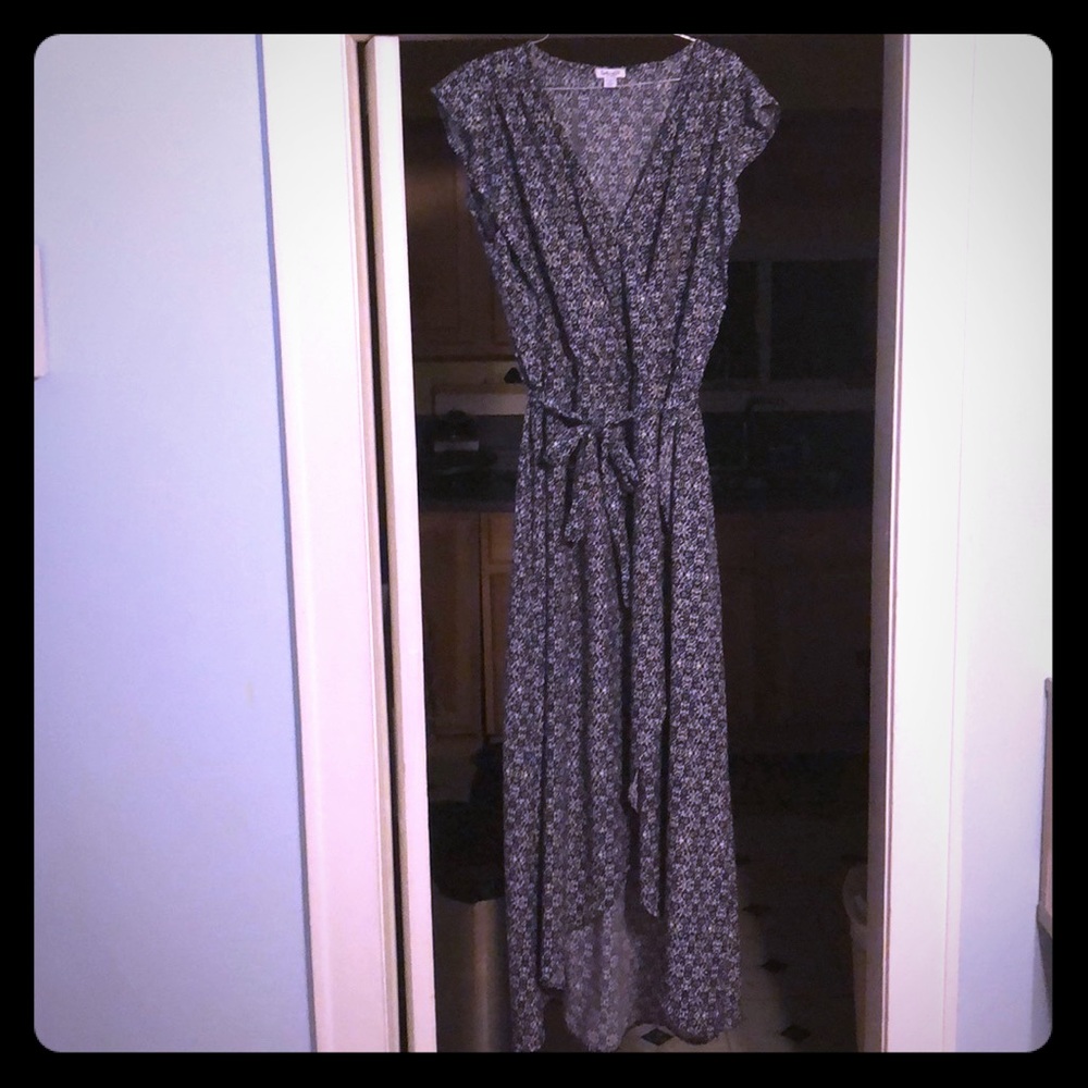 Splendid blue and white print maxi dress